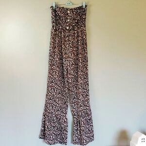 Shein women's strapless jumpsuit. Floral with flared bottoms